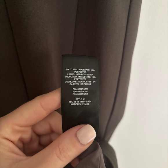 Aritzia Babaton Exalt Dress Dark Olive Green Size 4 Pencil Office Classic - Picture 4 of 5